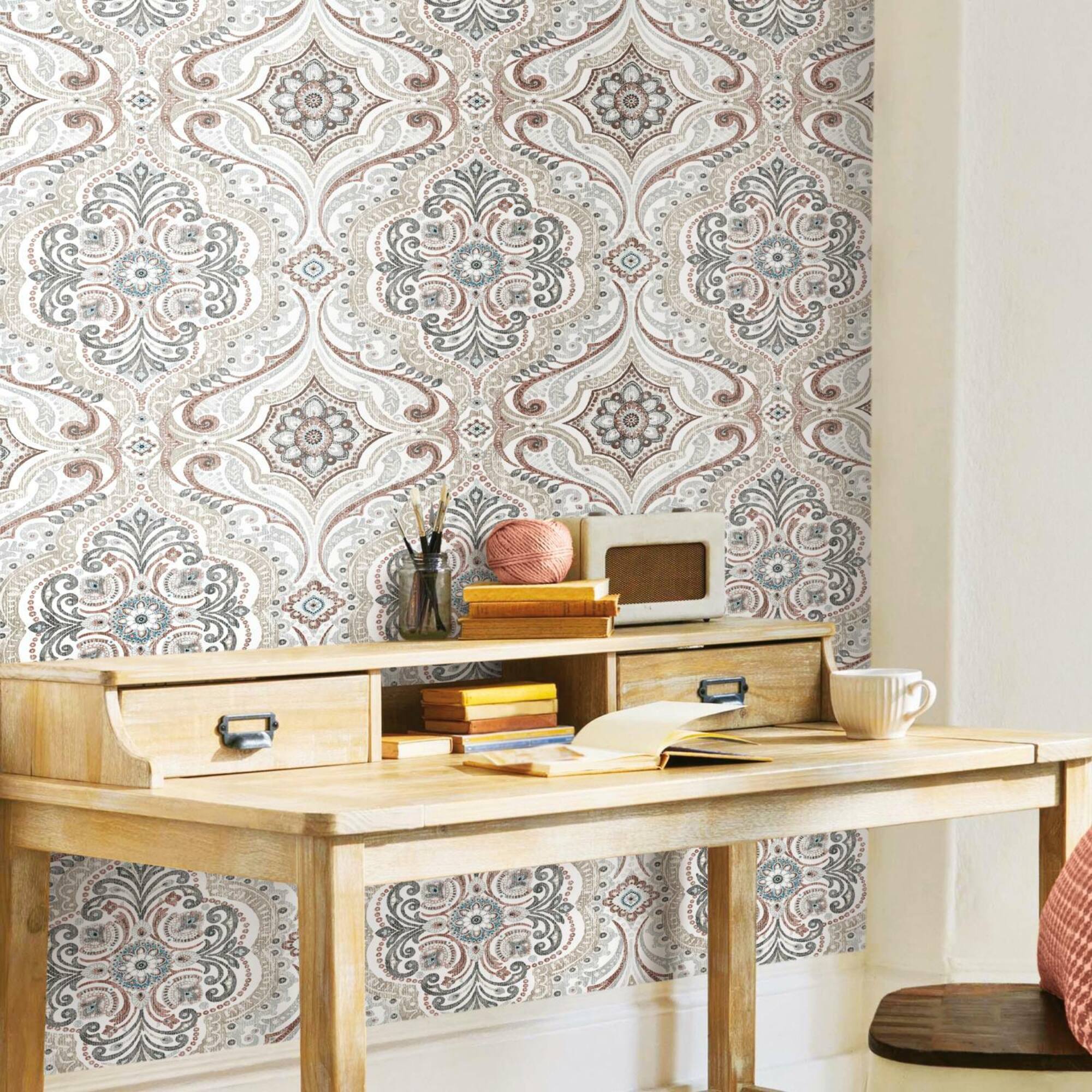 RoomMates Bohemian Damask Peel & Stick Wallpaper